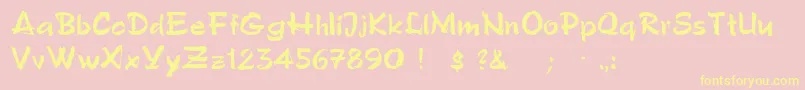 PoloSemiscriptRegular Font – Yellow Fonts on Pink Background