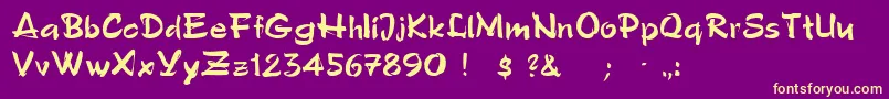 PoloSemiscriptRegular Font – Yellow Fonts on Purple Background