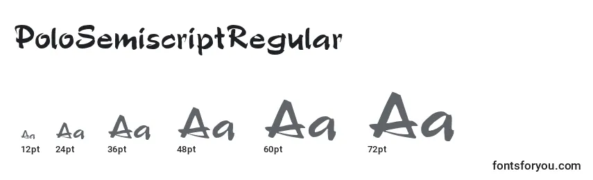Размеры шрифта PoloSemiscriptRegular