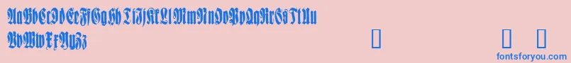 WittenbachDemo-Schriftart – Blaue Schriften auf rosa Hintergrund