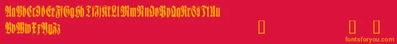 Fonte WittenbachDemo – fontes laranjas em um fundo vermelho