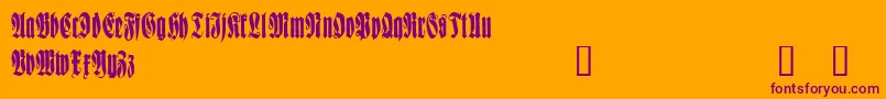 WittenbachDemo-fontti – violetit fontit oranssilla taustalla