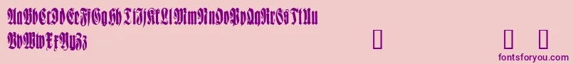 Police WittenbachDemo – polices violettes sur fond rose