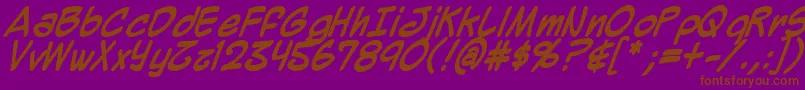 Mighzb-Schriftart – Braune Schriften auf violettem Hintergrund