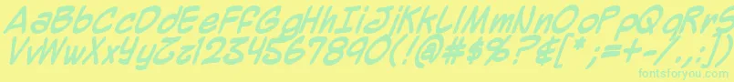 Mighzb Font – Green Fonts on Yellow Background