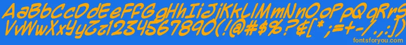 Mighzb Font – Orange Fonts on Blue Background