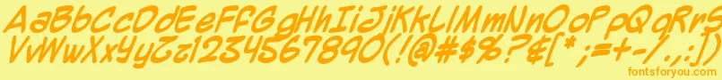 Mighzb Font – Orange Fonts on Yellow Background