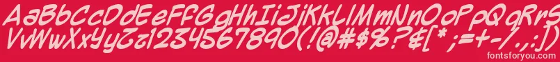 Mighzb Font – Pink Fonts on Red Background