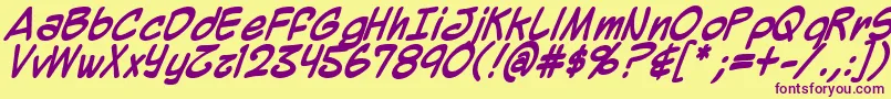 More about Mighzb Font Mighzb Font – Purple Fonts on Yellow Background