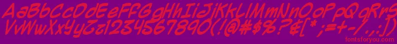 フォントMighzb – 紫の背景に赤い文字