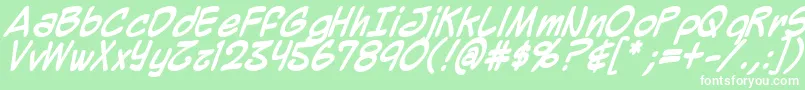 フォントMighzb – 緑の背景に白い文字