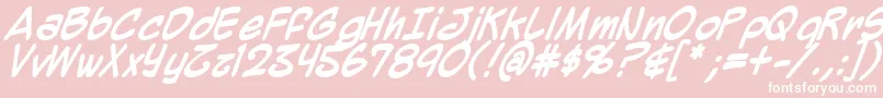 Weitere Informationen zur Mighzb-Schriftart Mighzb-Schriftart – Weiße Schriften auf rosa Hintergrund