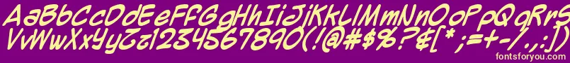Mighzb Font – Yellow Fonts on Purple Background