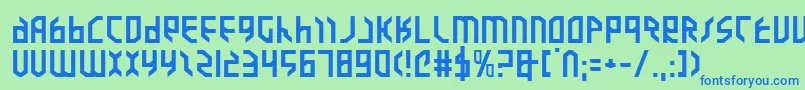 Valkyriee Font – Blue Fonts on Green Background