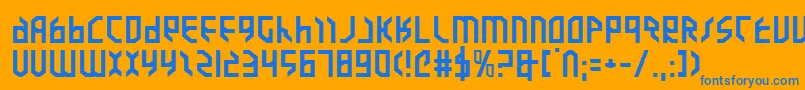 Valkyriee Font – Blue Fonts on Orange Background