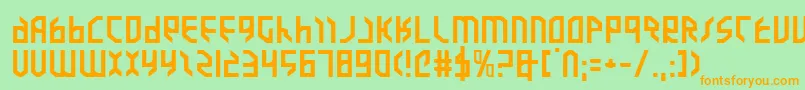 Valkyriee Font – Orange Fonts on Green Background