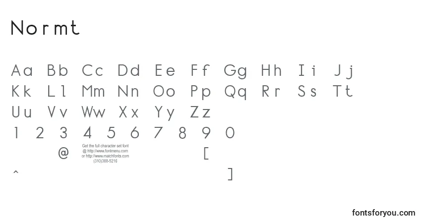 Schriftart Normt – Alphabet, Zahlen, spezielle Symbole