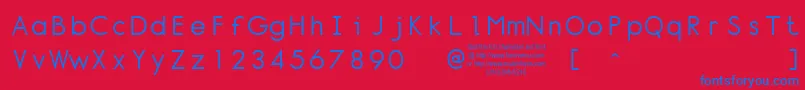 Normt-Schriftart – Blaue Schriften auf rotem Hintergrund