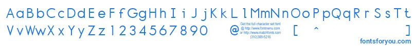 フォントNormt – 白い背景に青い文字