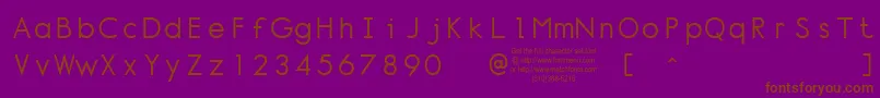 Normt-fontti – ruskeat fontit violetilla taustalla