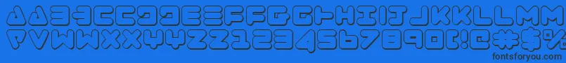 Zealoto-Schriftart – Schwarze Schriften auf blauem Hintergrund