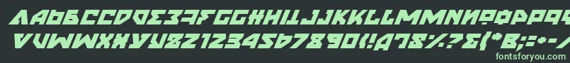 NyetItalic-fontti – vihreät fontit mustalla taustalla