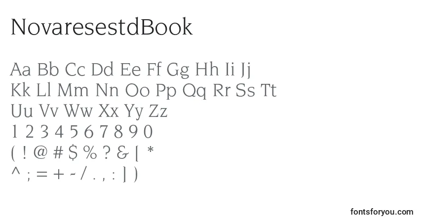 Fuente NovaresestdBook - alfabeto, números, caracteres especiales