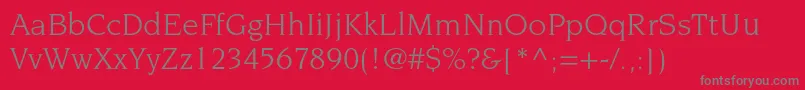 NovaresestdBook-Schriftart – Graue Schriften auf rotem Hintergrund