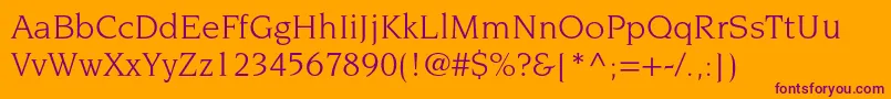 NovaresestdBook Font – Purple Fonts on Orange Background
