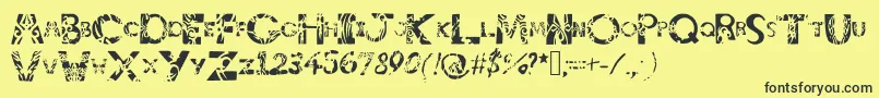 Tribalistiktatwu Font – Black Fonts on Yellow Background