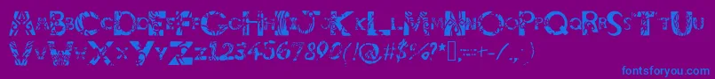 Tribalistiktatwu-Schriftart – Blaue Schriften auf violettem Hintergrund