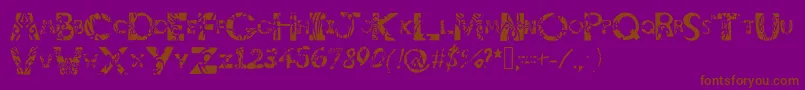Fonte Tribalistiktatwu – fontes marrons em um fundo roxo