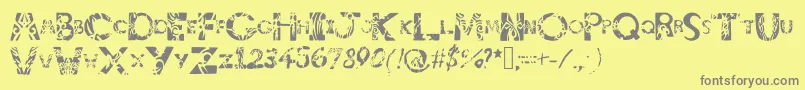 Tribalistiktatwu Font – Gray Fonts on Yellow Background