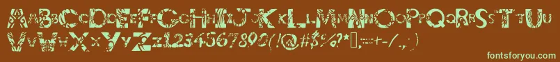 Tribalistiktatwu Font – Green Fonts on Brown Background