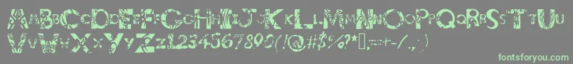 Tribalistiktatwu Font – Green Fonts on Gray Background
