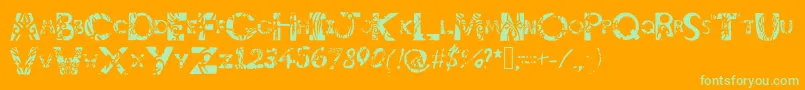 Tribalistiktatwu Font – Green Fonts on Orange Background