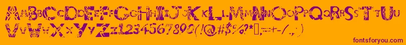 Tribalistiktatwu-Schriftart – Violette Schriften auf orangefarbenem Hintergrund