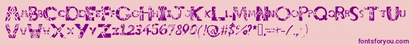 Tribalistiktatwu-Schriftart – Violette Schriften auf rosa Hintergrund