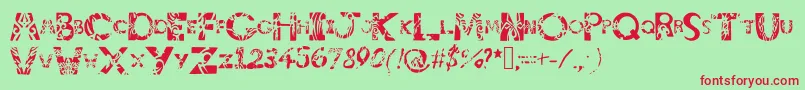 Tribalistiktatwu Font – Red Fonts on Green Background