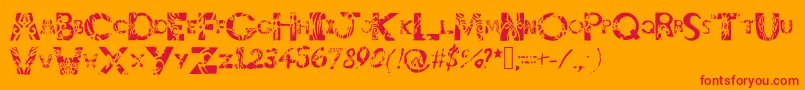 Шрифт Tribalistiktatwu – красные шрифты на оранжевом фоне