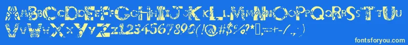 Tribalistiktatwu Font – Yellow Fonts on Blue Background