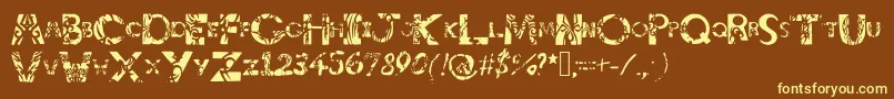 Tribalistiktatwu Font – Yellow Fonts on Brown Background