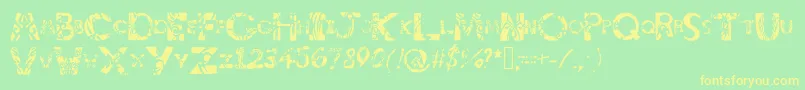 Tribalistiktatwu Font – Yellow Fonts on Green Background