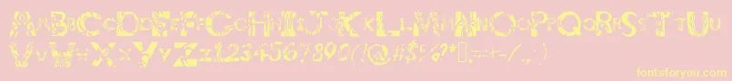 Tribalistiktatwu-Schriftart – Gelbe Schriften auf rosa Hintergrund