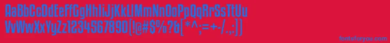 フォントKenyanCoffeeRg – 赤い背景に青い文字
