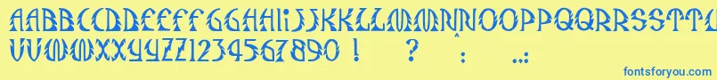 JmhSafari Font – Blue Fonts on Yellow Background