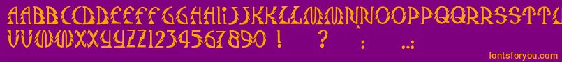 JmhSafari Font – Orange Fonts on Purple Background