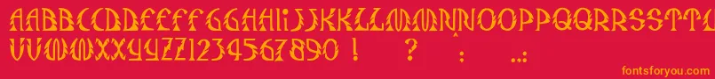 JmhSafari Font – Orange Fonts on Red Background