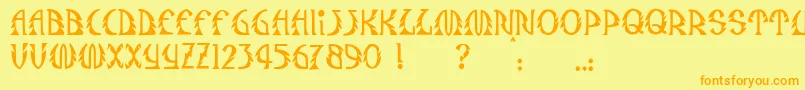 JmhSafari Font – Orange Fonts on Yellow Background