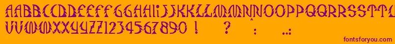 JmhSafari Font – Purple Fonts on Orange Background